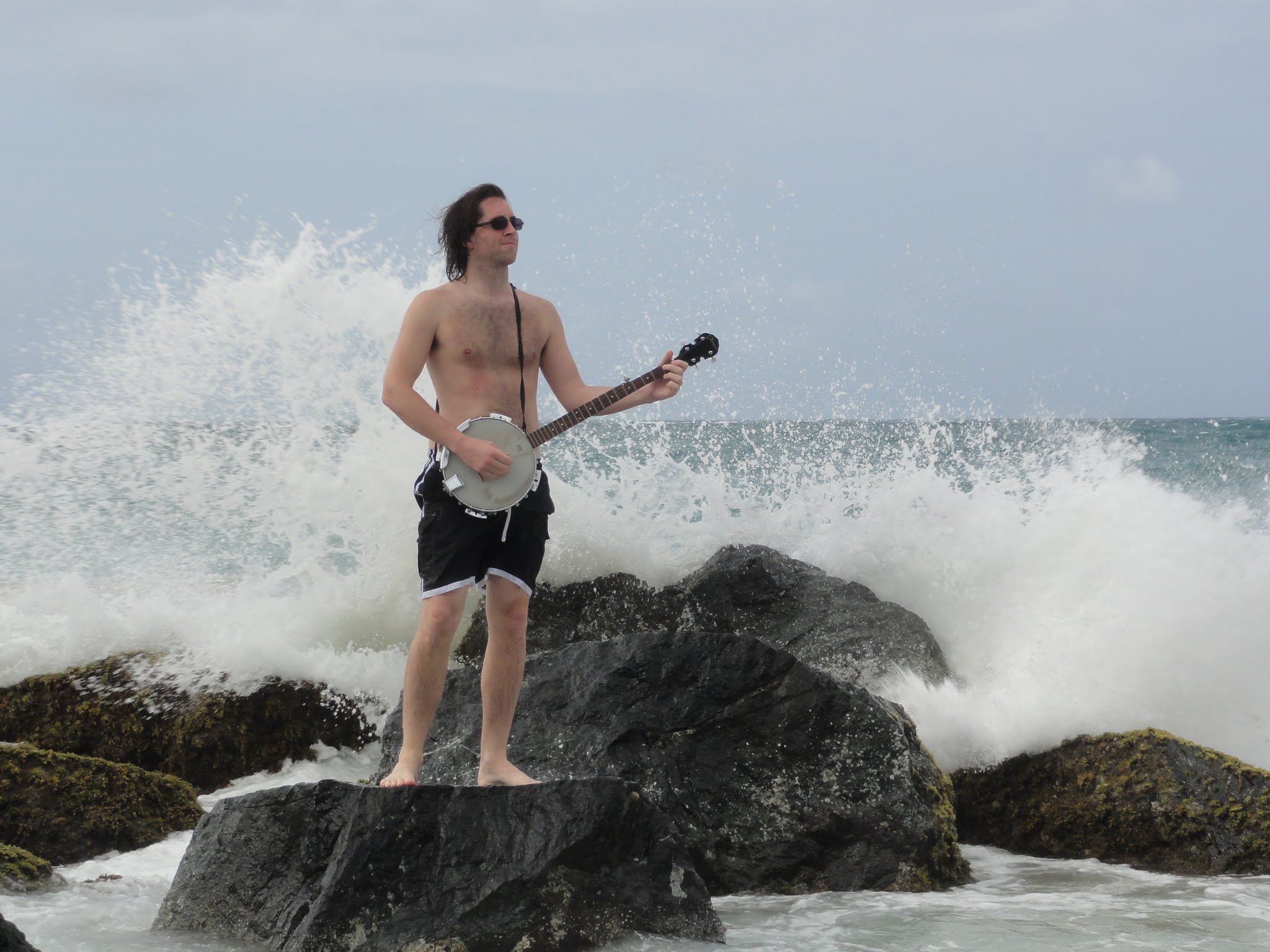 Nathan with his banjo